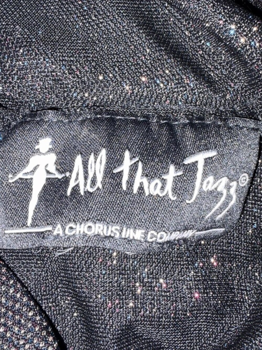 Vintage 90s All That Jazz Cami Top Size S Black Mesh Rainbow Metallic Glitter - Picture 8 of 8